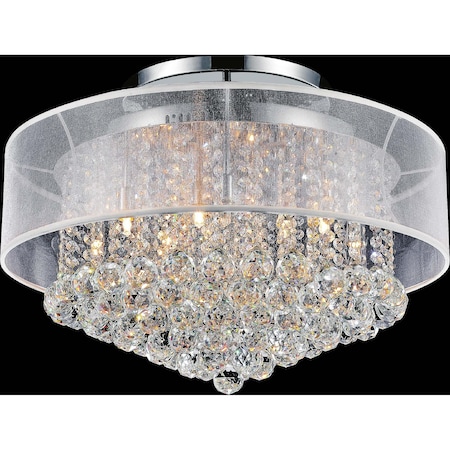 Cwi Lighting Radiant 12 Light Drum Shade Flush Mount With Chrome Finish 5062C24C (Clear + W)